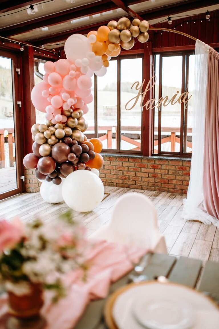 Balloons and table decorations for a party — OIA Decorations